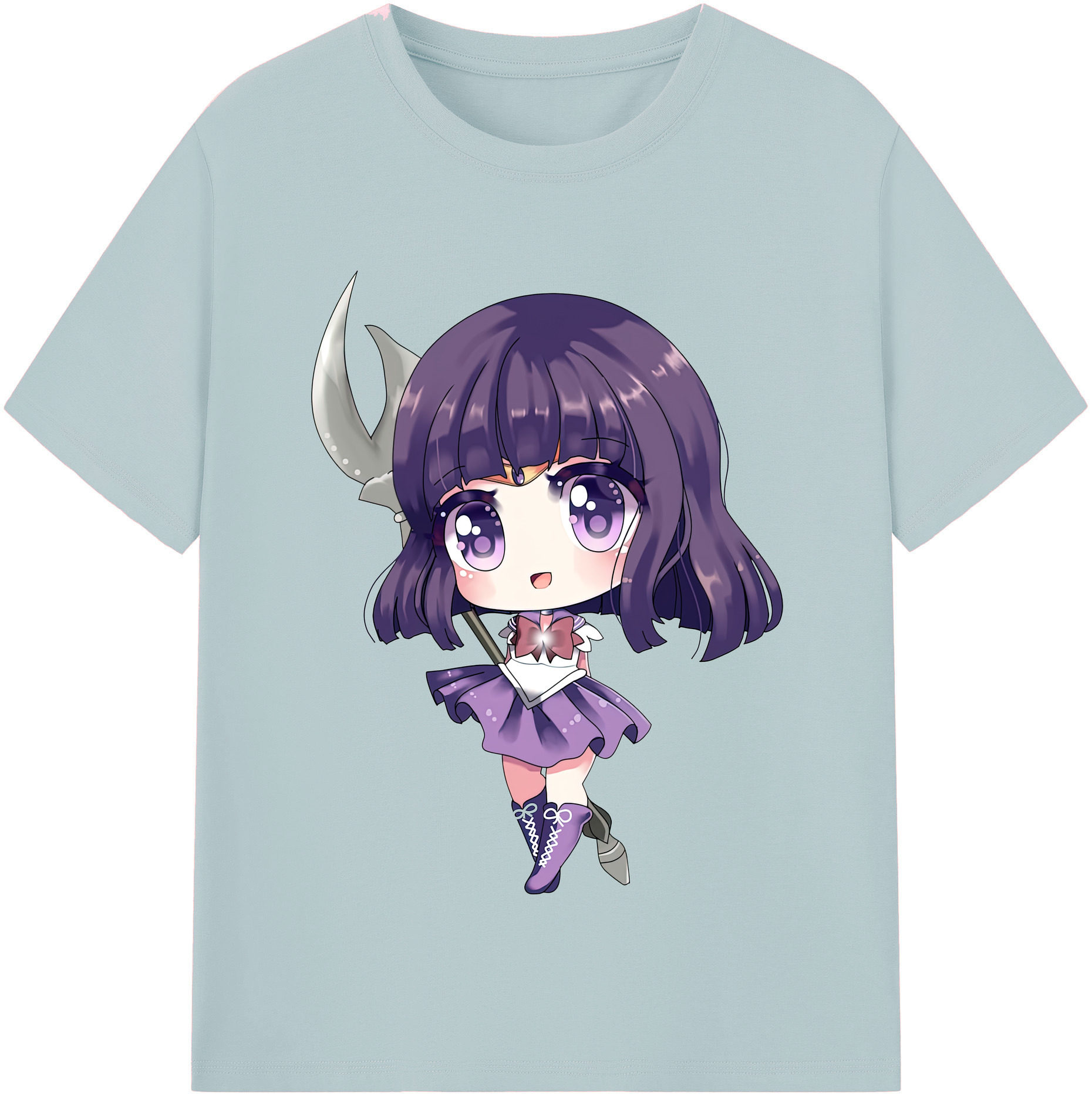 （画像用） 美少女戦士セーラームーン 土萠ほたる Sailor Moon Tomoe Hotaru （セーラーサターン；Sailor Saturn） 綿100％半袖Tシャツ（フロントプリント）